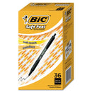 BIC Soft Feel Ballpoint Pen Value Pack, Retractable, Medium 1 mm, Black Ink, Black Barrel, 36/Pack