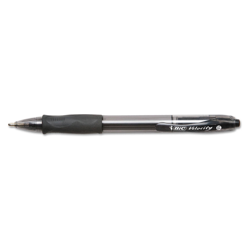 BIC GLIDE Bold Ballpoint Pen, Retractable, Bold 1.6 mm, Black Ink, Smoke Barrel, Dozen