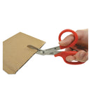 Westcott Stainless Steel Office Snips, 7" Long, 1.75" Cut Length, Red Offset Handle