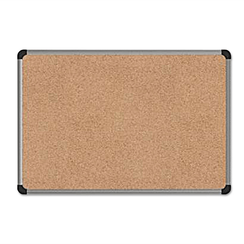 Universal Cork Board with Aluminum Frame, 36 x 24, Natural, Silver Frame