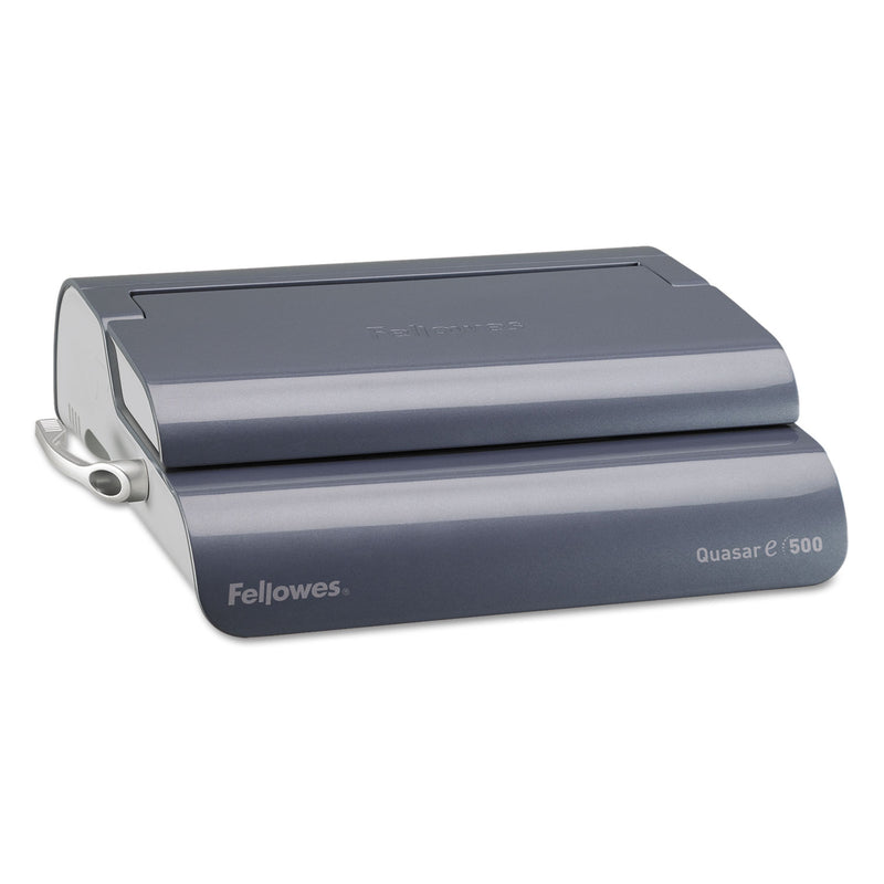Fellowes Quasar 500 Electric Comb Binding System, 500 Sheets, 16.88 x 15.38 x 5.13, Metallic Gray