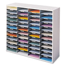 Fellowes Literature Organizer, 48 Letter Compartments, 38.25 x 11.88 x 34.69, Dove Gray