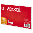 Universal Unruled Index Cards, 5 x 8, White, 100/Pack