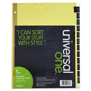 Universal Deluxe Preprinted Simulated Leather Tab Dividers with Gold Printing, 12-Tab, Jan. to Dec., 11 x 8.5, Buff, 1 Set
