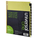Universal Deluxe Preprinted Simulated Leather Tab Dividers with Gold Printing, 12-Tab, Jan. to Dec., 11 x 8.5, Buff, 1 Set