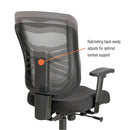 Alera Elusion Series Mesh Mid-Back Swivel/Tilt Chair, Supports 275lb, 17.9" to 21.8" Seat, Black Seat, White Back, Black Base