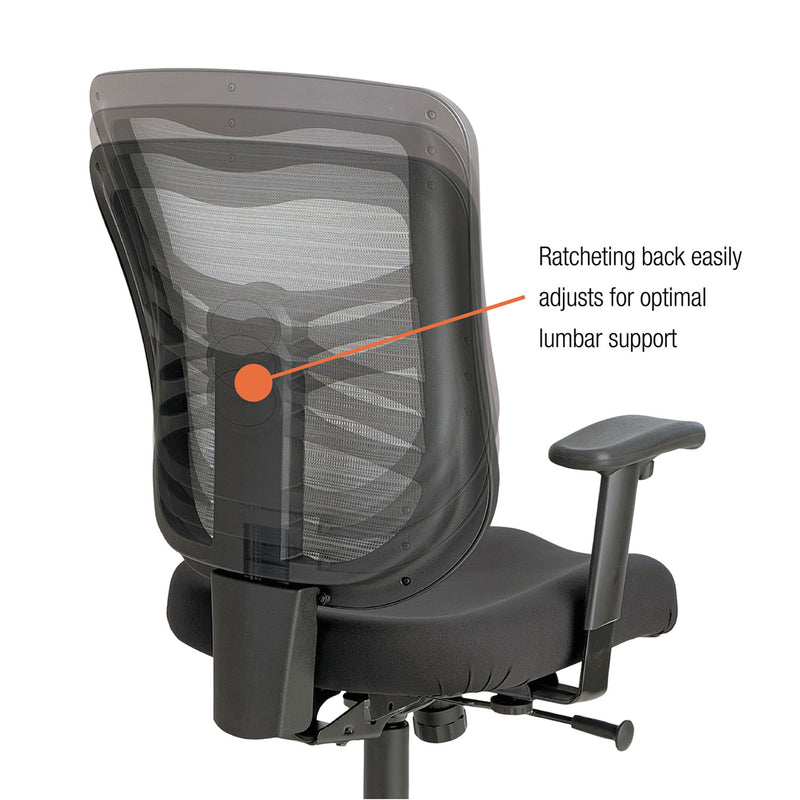 Alera Elusion Series Mesh Mid-Back Swivel/Tilt Chair, Supports 275lb, 17.9" to 21.8" Seat, Black Seat, White Back, Black Base