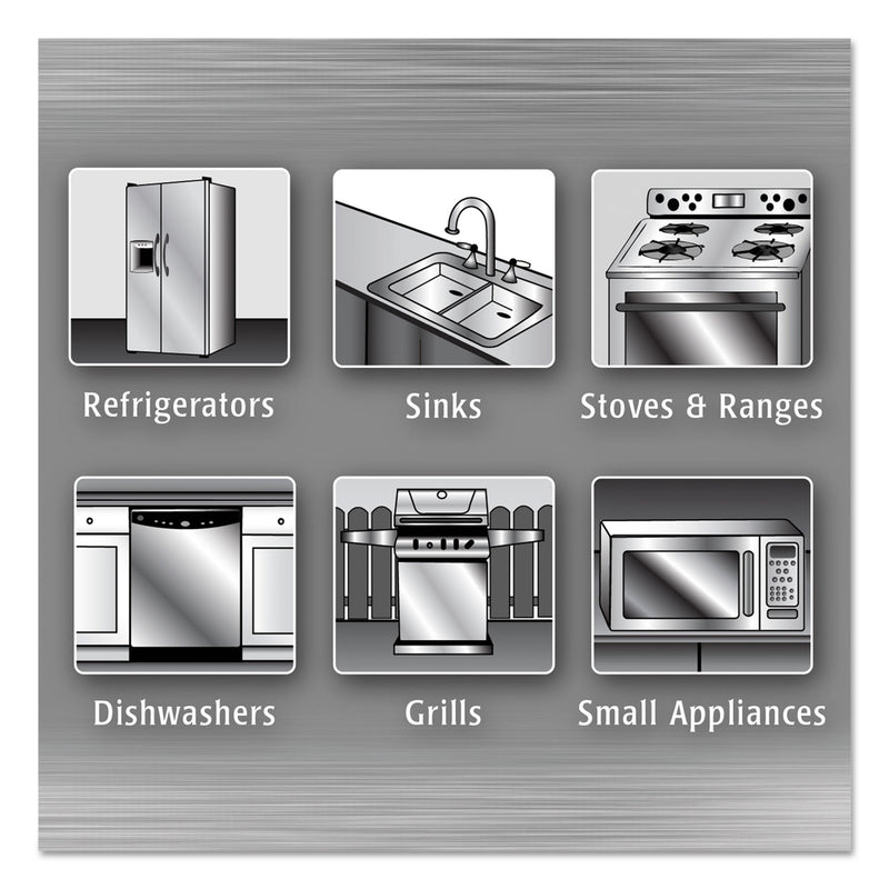 WEIMAN Stainless Steel Wipes, 7 x 8, 30/Canister, 4 Canisters/Carton