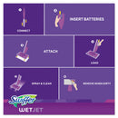 Swiffer WetJet Mop, 11 x 5 White Cloth Head, 46" Purple/Silver Aluminum/Plastic Handle