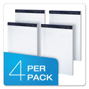 Ampad Gold Fibre Writing Pads, Wide/Legal Rule, 50 White 8.5 x 11.75 Sheets, 4/Pack