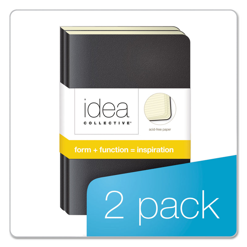 TOPS Idea Collective Journal, Soft Cover, 1 Subject, Wide/Legal Rule, Black Cover, 5.5 x 3.5, 40 Sheets, 2/Pack