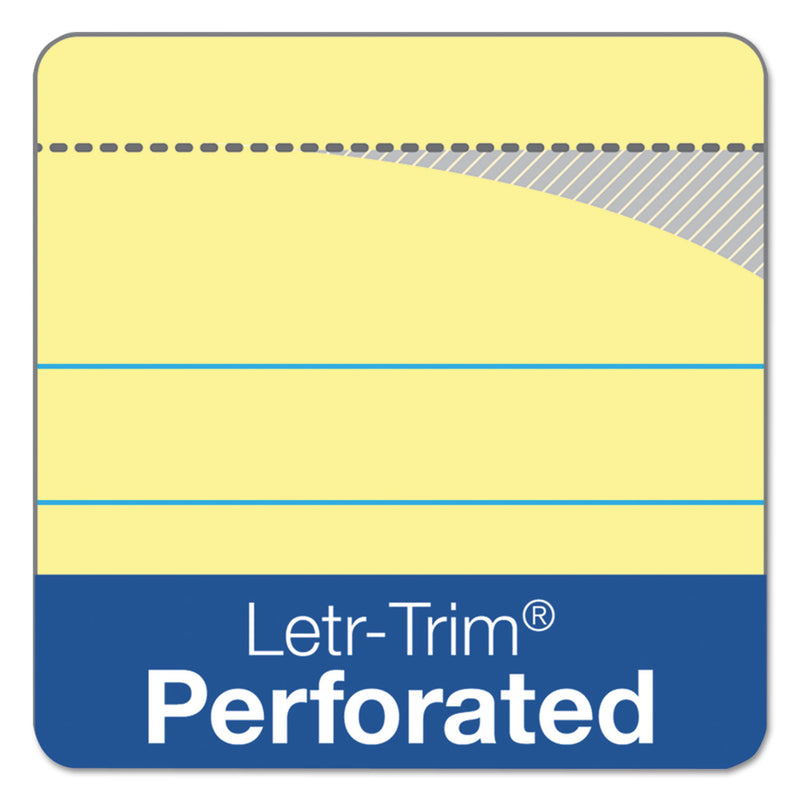 TOPS Docket Ruled Perforated Pads, Wide/Legal Rule, 50 Canary-Yellow 8.5 x 11.75 Sheets, 6/Pack
