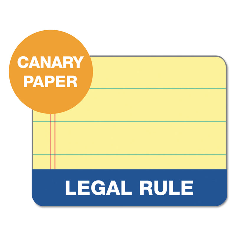 TOPS Docket Ruled Perforated Pads, Wide/Legal Rule, 50 Canary-Yellow 8.5 x 11.75 Sheets, 6/Pack