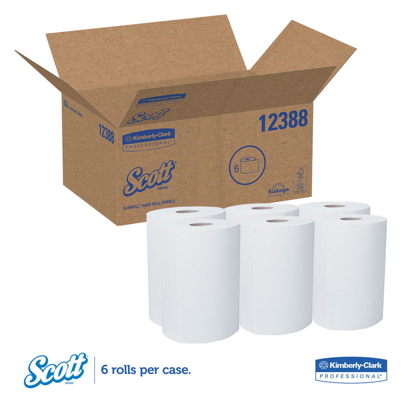 Scott Control Slimroll Towels, Absorbency Pockets, 8" x 580 ft, White, 6 Rolls/Carton