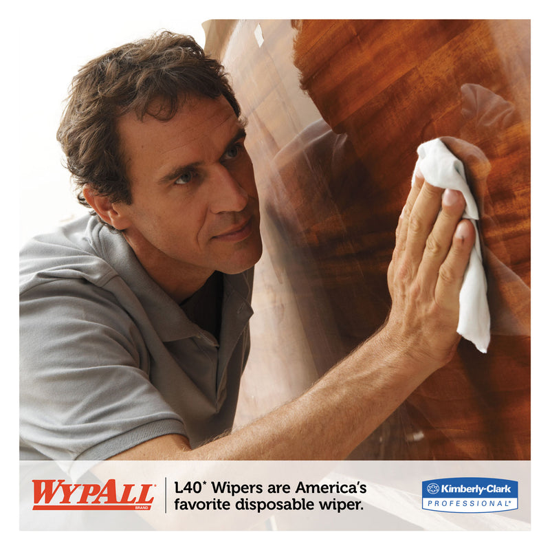 WypAll L40 Towels, POP-UP Box, 10.8 x 10, White, 90/Box, 9 Boxes/Carton