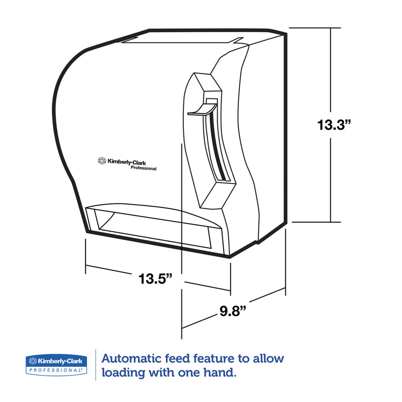 Kimberly-Clark Professional* Lev-R-Matic Roll Towel Dispenser, 13.3 x 9.8 x 13.5, Smoke