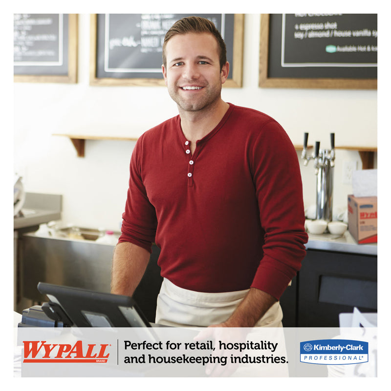 WypAll L10 Towels, POP-UP Box, 1-Ply, 9 x 10.5, White, 125/Box, 18 Boxes/Carton