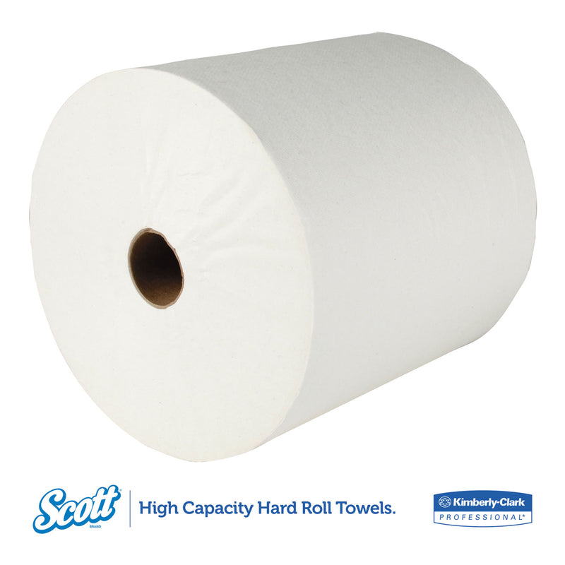 Scott Essential Hard Roll Towels for Business, Absorbency Pockets, 1.5" Core, 8" x 800 ft, White, 12 Rolls/Carton