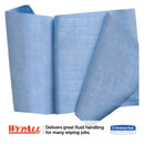 WypAll X90 Cloths, Jumbo Roll, 2-Ply, 11.1 x 13.4, Denim Blue, 450/Roll