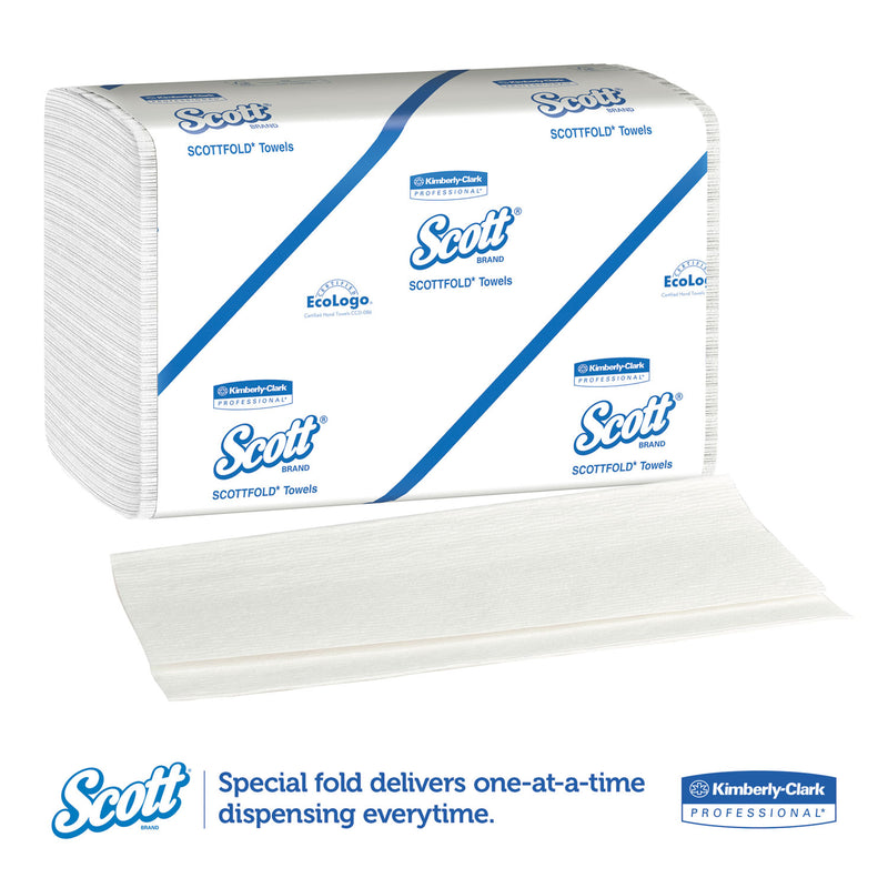 Scott Pro Scottfold Towels, 7.8 x 12.4, White, 175 Towels/Pack, 25 Packs/Carton