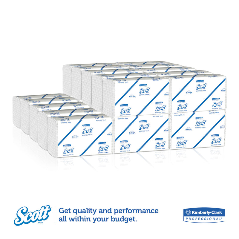 Scott Pro Scottfold Towels, 7.8 x 12.4, White, 175 Towels/Pack, 25 Packs/Carton