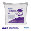 Kimtech W4 Critical Task Wipers, Flat Double Bag, 12 x 12, White, 100/Bag, 5 Bags/Carton