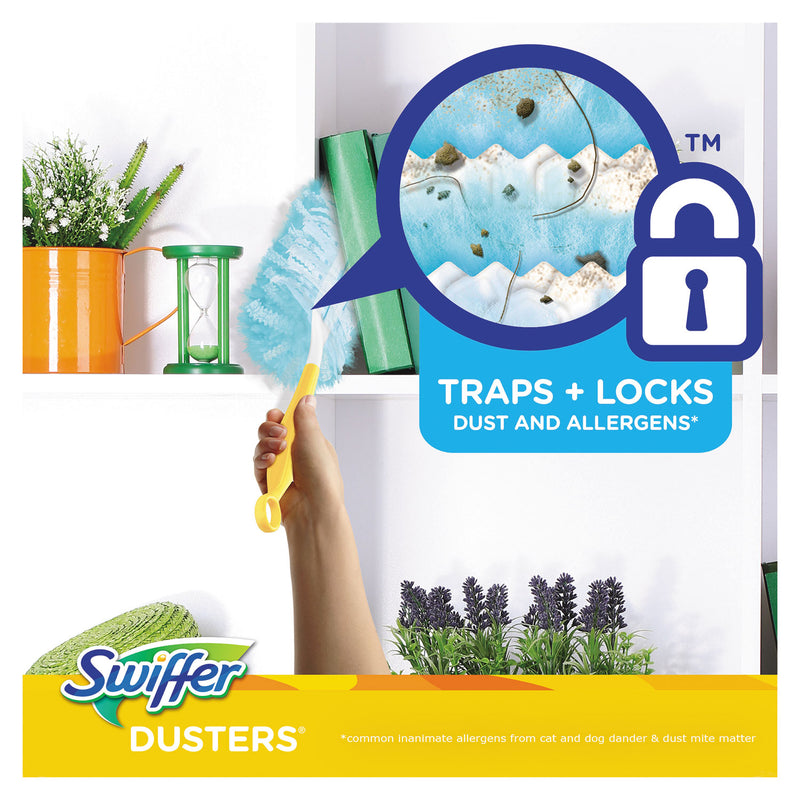 Swiffer Refill Dusters, Dust Lock Fiber, Light Blue, Unscented, 10/Box, 4 Box/Carton