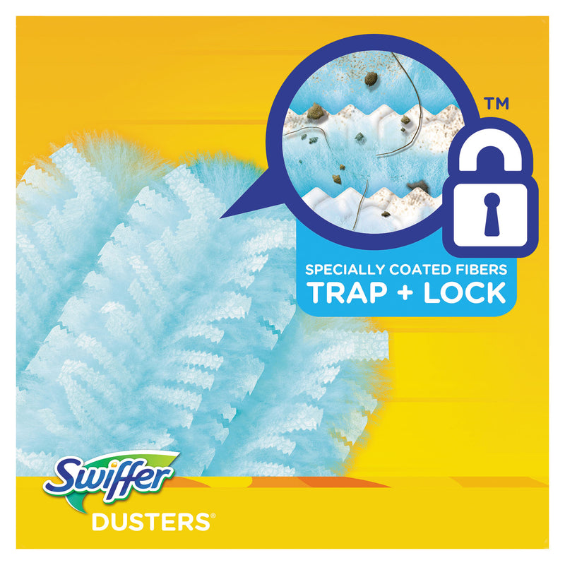 Swiffer Dusters Refill, Dust Lock Fiber, Unscented, Light Blue, 10/Box