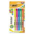 BIC Brite Liner Highlighter, Assorted Ink Colors, Chisel Tip, Assorted Barrel Colors, 5/Set