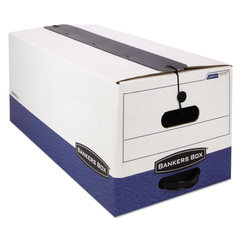 Bankers Box LIBERTY Plus Heavy-Duty Strength Storage Boxes, Letter Files, 12.25" x 24.13" x 10.75", White/Blue, 12/Carton