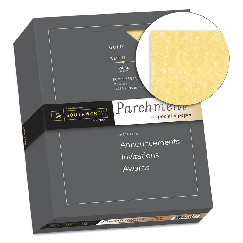 Southworth Parchment Specialty Paper, 24 lb Bond Weight, 8.5 x 11, Gold, 500/Ream