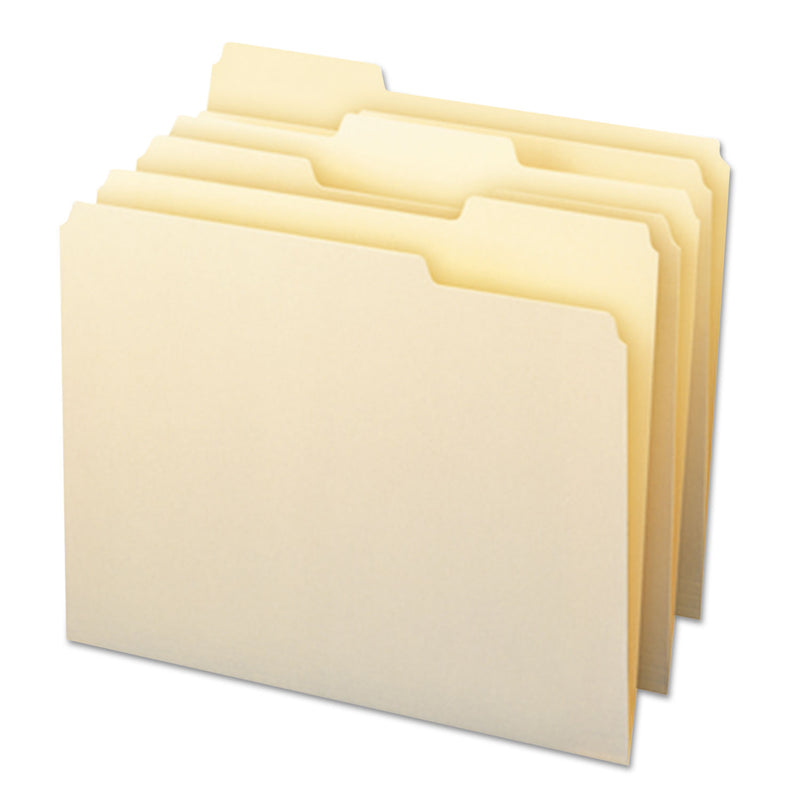 Smead Manila File Folders, 1/3-Cut Tabs: Assorted, Letter Size, 0.75" Expansion, Manila, 24/Pack