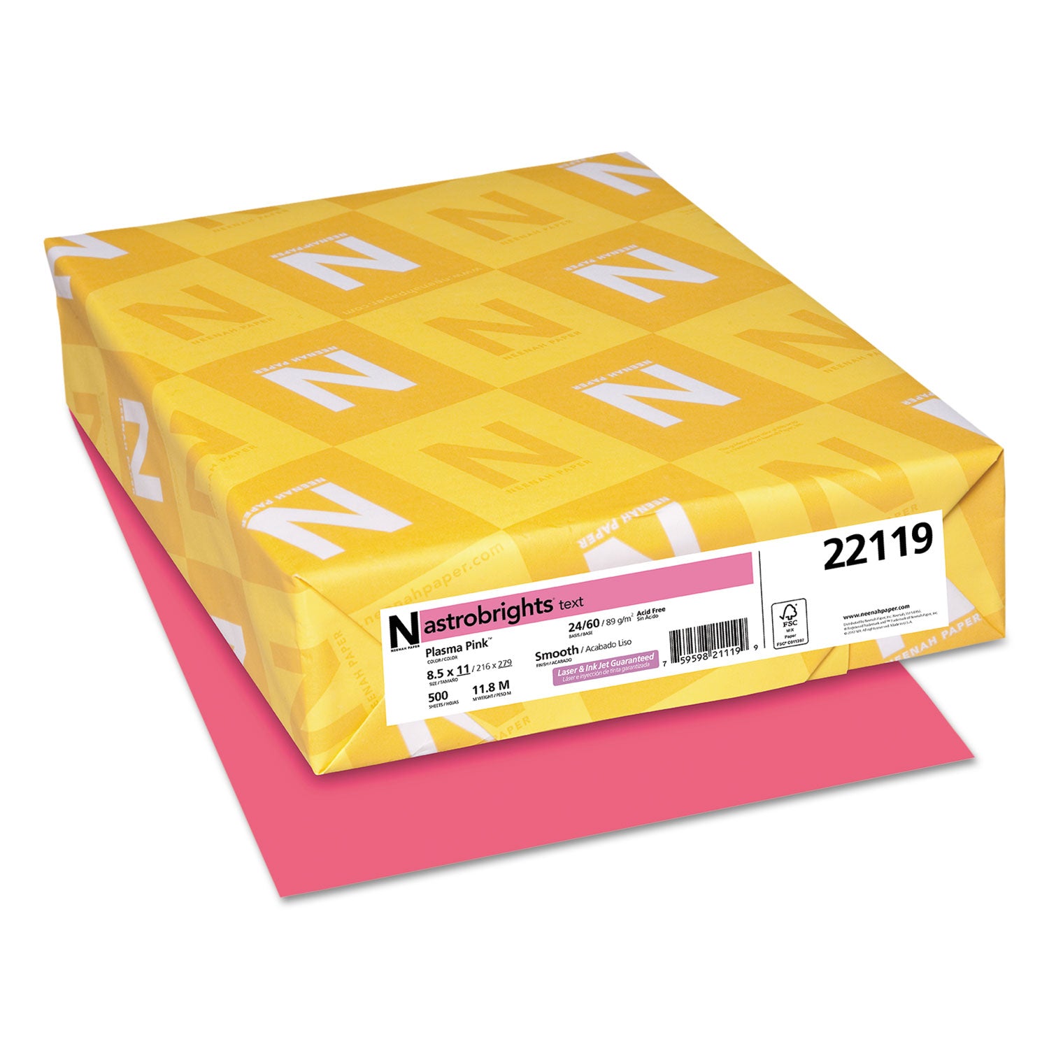 Color Paper, 24 lb Bond Weight, 8.5 x 11, Plasma Pink, 500/Ream by ...