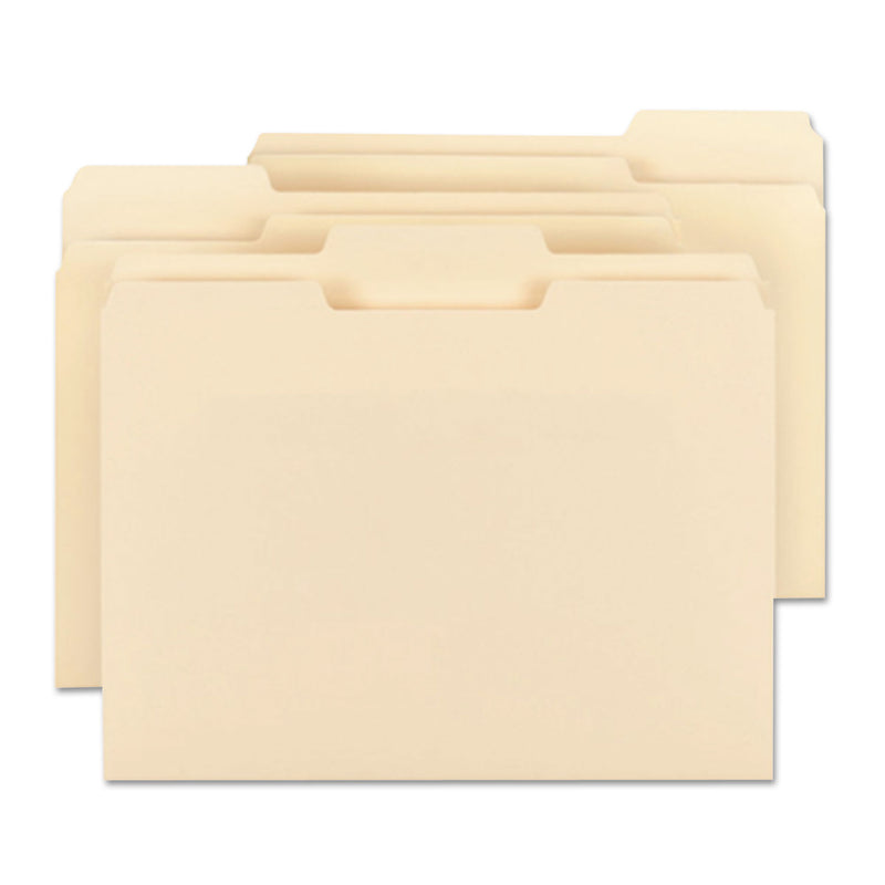Smead Manila File Folders, 1/3-Cut Tabs: Assorted, Letter Size, 0.75" Expansion, Manila, 24/Pack