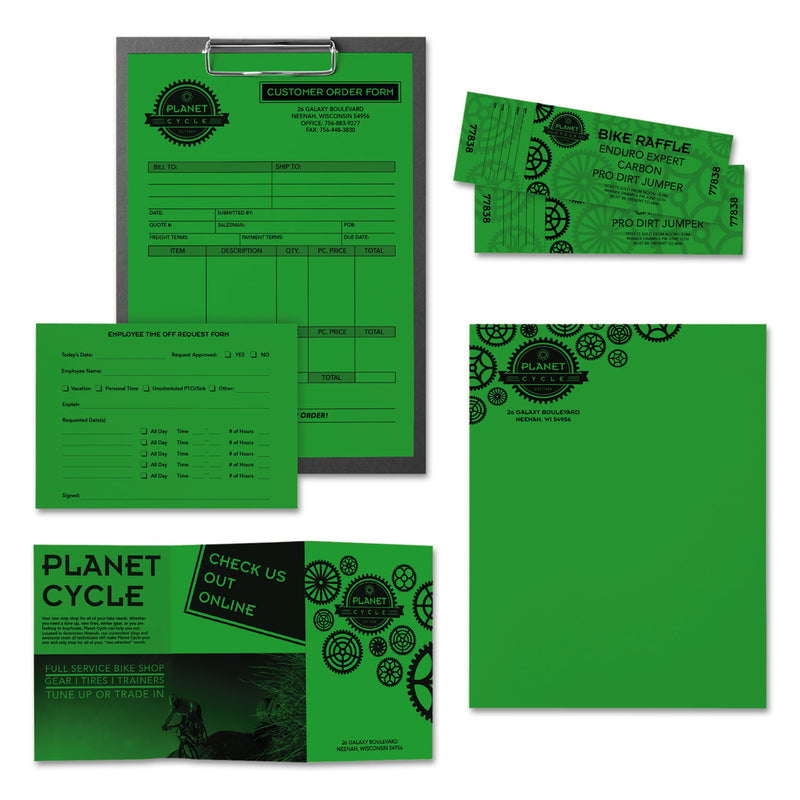 Astrobrights Color Paper, 24 lb Bond Weight, 8.5 x 11, Gamma Green, 500 Sheets/Ream