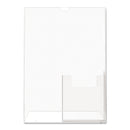 deflecto Superior Image Slanted Sign Holder with Front Pocket, 9w x 4.5d x 10.75h, Clear