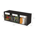 deflecto Tilt Bin Interlocking Multi-Bin Storage Organizer, 3 Sections, 23.63" x 7.75" x 9.5", Black/Clear