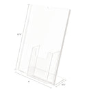 deflecto Superior Image Slanted Sign Holder with Front Pocket, 9w x 4.5d x 10.75h, Clear