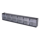 deflecto Tilt Bin Interlocking Multi-Bin Storage Organizer, 6 Sections, 23.63" x 3.63" x 4.5", Black/Clear