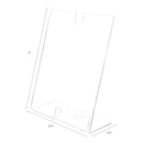 deflecto Superior Image Slanted Sign Holder with Business Card Holder, 8.5w x 4.5d x 11h, Clear