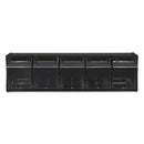 deflecto Tilt Bin Interlocking Multi-Bin Storage Organizer, 5 Sections, 23.63" x 5.25" x 6.5", Black/Clear