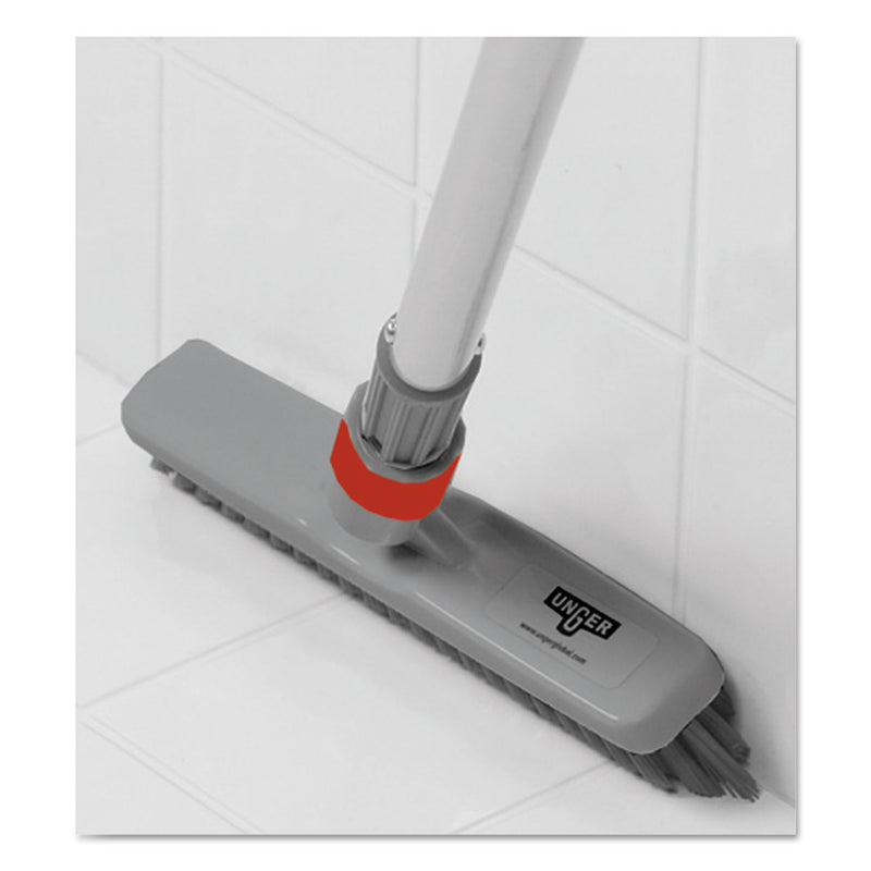 Unger SmartColor Swivel Corner Brush, Black Polypropylene Bristles, 8.83" Brush, Gray Plastic Handle