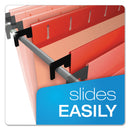 Pendaflex SureHook Hanging Folders, Letter Size, 1/5-Cut Tabs, Red, 20/Box