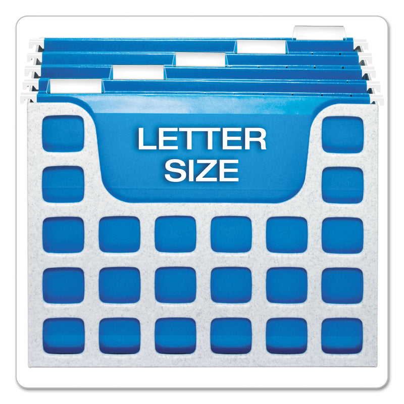 Pendaflex Desktop File With Hanging Folders, Letter Size, 6" Long, Granite
