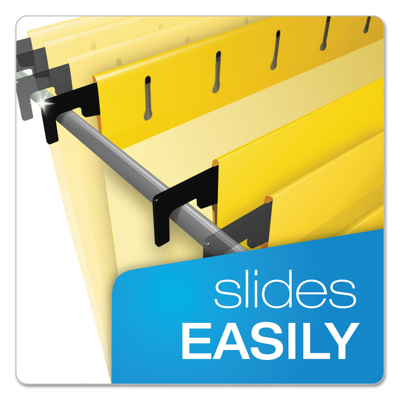 Pendaflex SureHook Hanging Folders, Letter Size, 1/5-Cut Tabs, Yellow, 20/Box