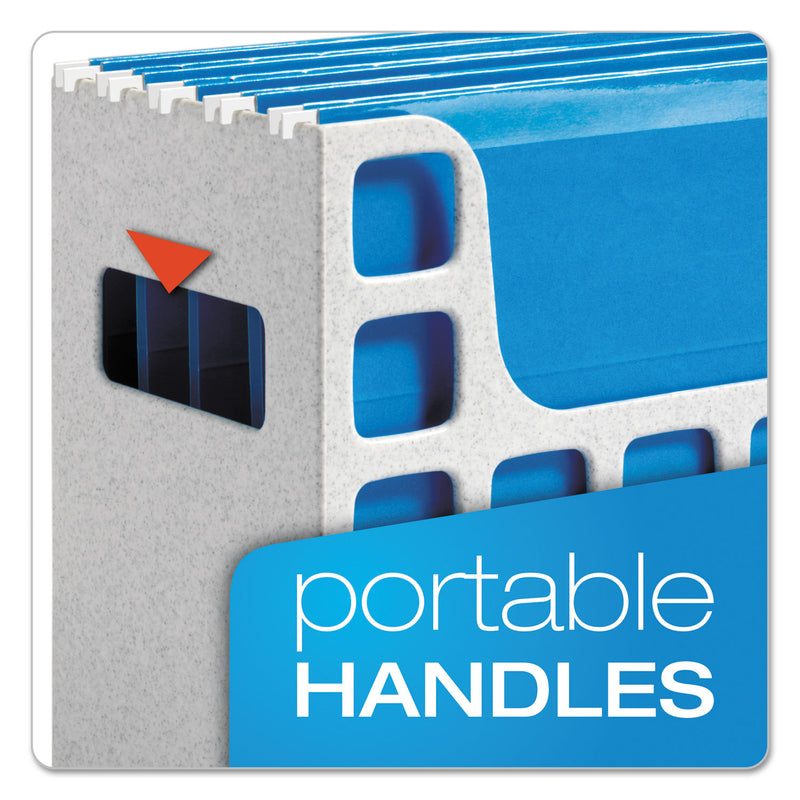 Pendaflex Desktop File With Hanging Folders, Letter Size, 6" Long, Granite