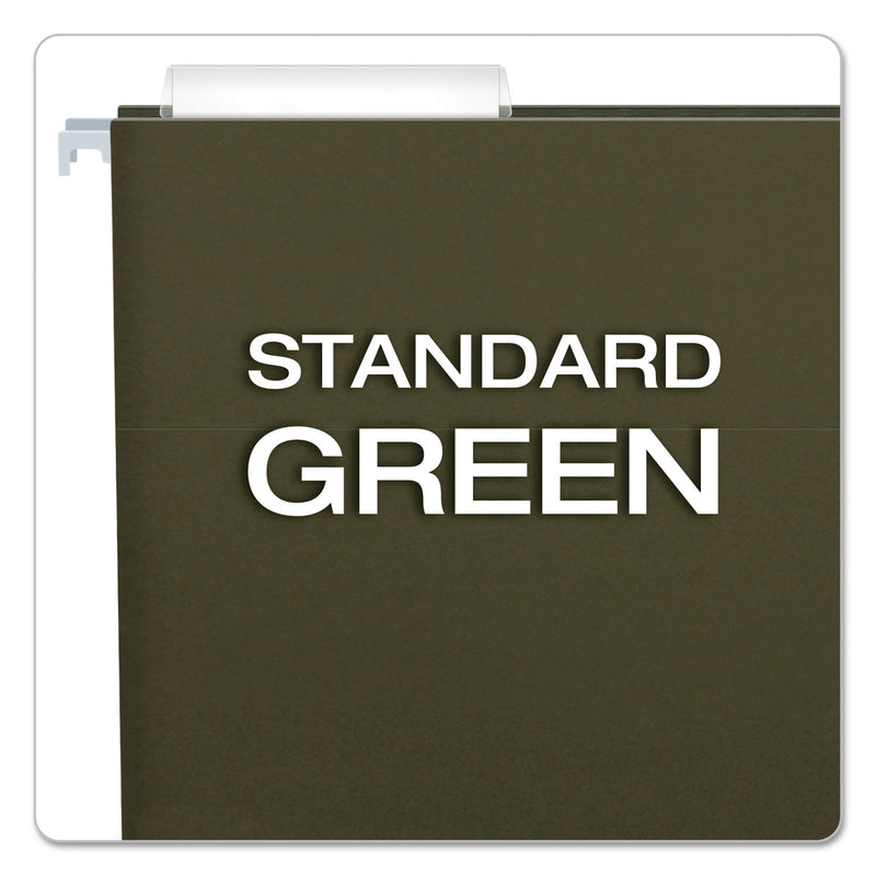 Pendaflex Standard Green Hanging Folders, Letter Size, 1/3-Cut Tabs, Standard Green, 25/Box