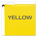 Pendaflex SureHook Hanging Folders, Letter Size, 1/5-Cut Tabs, Yellow, 20/Box