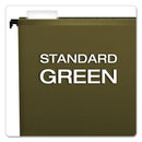Pendaflex SureHook Hanging Folders, Letter Size, 1/5-Cut Tabs, Standard Green, 20/Box
