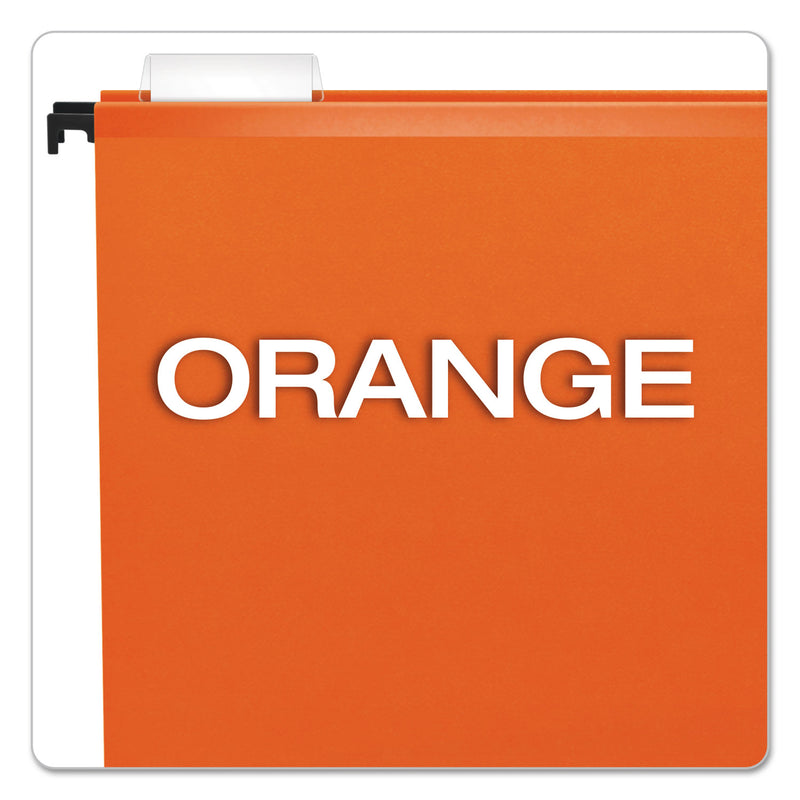 Pendaflex SureHook Hanging Folders, Letter Size, 1/5-Cut Tabs, Orange, 20/Box